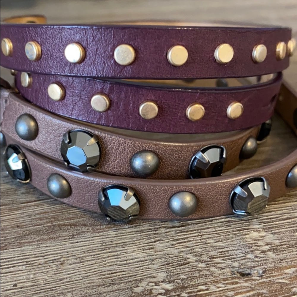 J. Crew leather wrap bracelets, set of 2